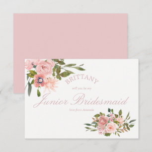 Blush Pink Roses Will You Be My Junior Bridesmaid Invitation
