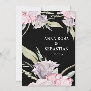 *~* Blush Pink RSVP Floral Rose AR15 Wedding Invitation