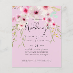 Blush Pink Sage Floral Wedding Script Budget
