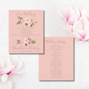 Blush Pink & Sage Green Floral Wedding Program