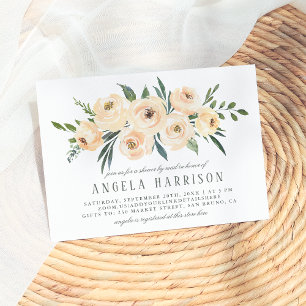 Blush Pink & Sage Watercolor Bridal Shower By Mail Invitation