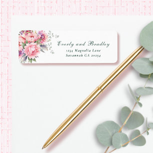 Blush Pink Sage Watercolor Floral Script Botanical