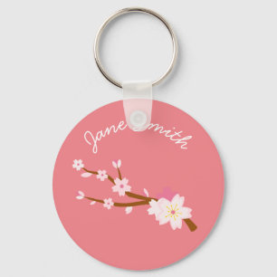Blush pink Sakura CHerry Blossom Japanese Key Ring