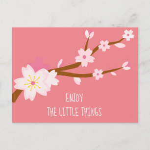 Blush pink Sakura Cherry Blossom Japanese Postcard