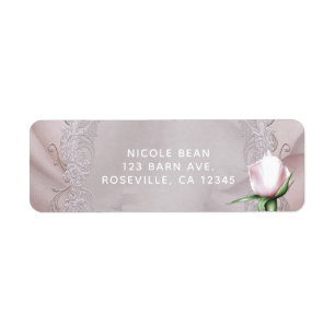 Blush Pink Satin Bow & Rose Romantic Wedding