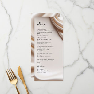 Blush Pink satin elegance wedding menu