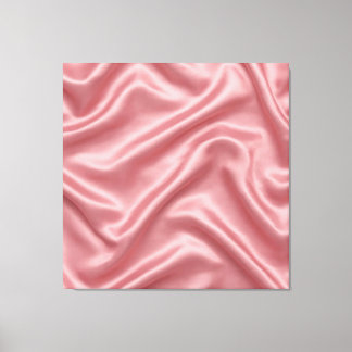 Blush Pink Satin Waves Canvas Print - Pink Silk Gl