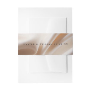 blush pink satin wedding Invitation Belly Band