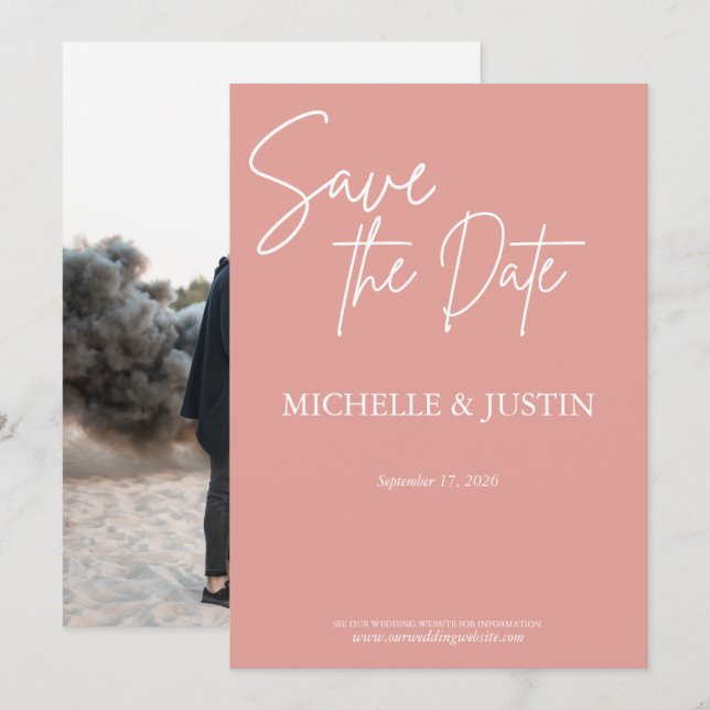Blush Pink  Save The Date (Front/Back)