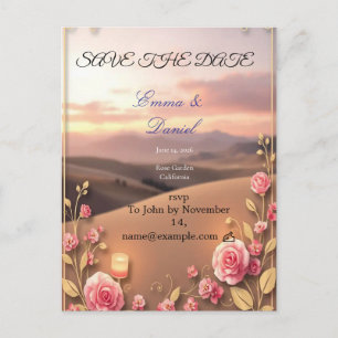 Blush pink save the date Announcement Postcard