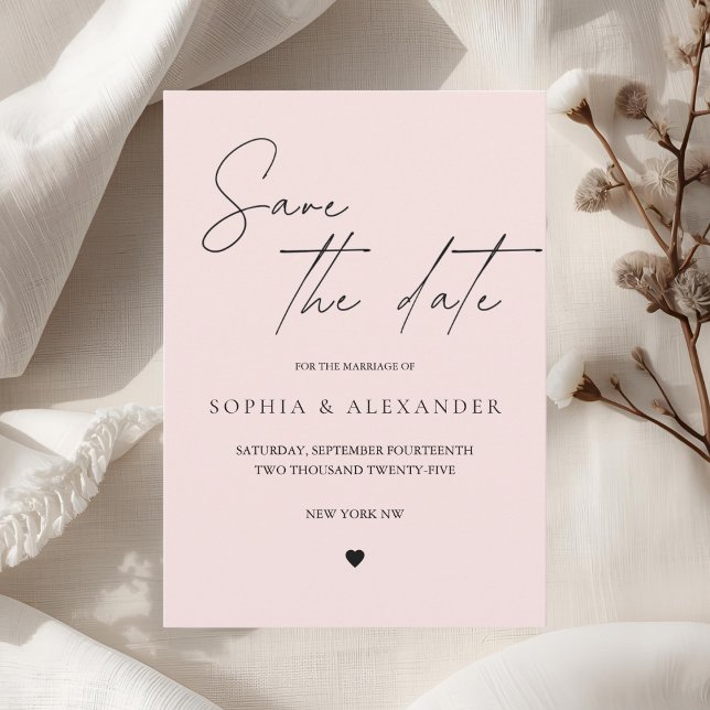 Blush Pink Save the Date  Invitation (Creator Uploaded)