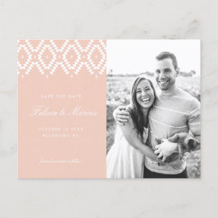 Blush Pink Save the Date postcard