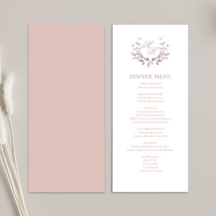 Blush Pink Script Classic Wedding Dinner Menu