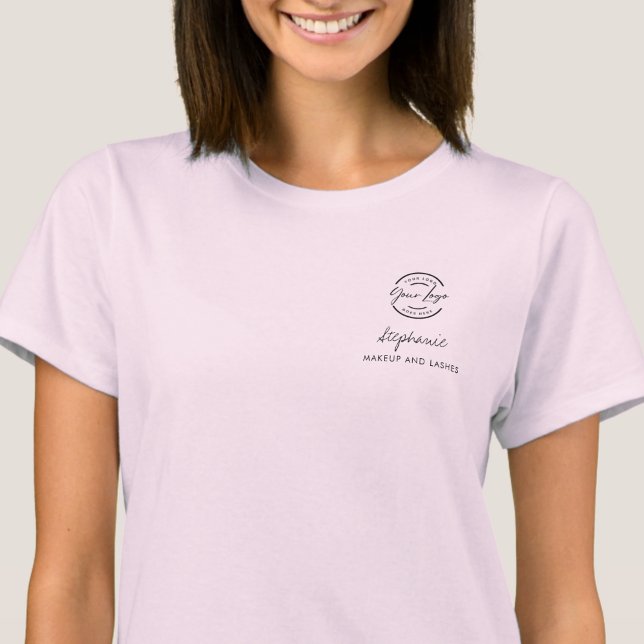 Blush Pink Script Logo Makeup Staff T-Shirt (Creator Uploaded)