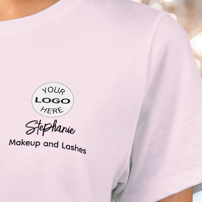 Blush Pink Script Logo Makeup Staff T-Shirt (Creator Uploaded)