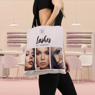 Blush Pink Script Logo Photo Lash Artist Tote Bag