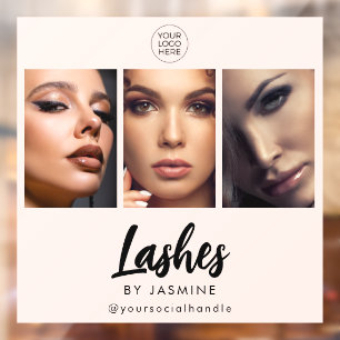 Blush Pink Script Logo Photo Lash Artist Window Cling