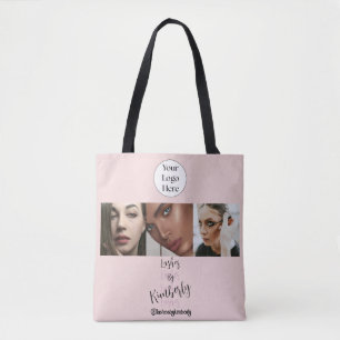 Blush Pink Script Logo Photo Lash Studio Tote Bag