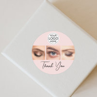 Blush Pink Script Logo Photo Lashes Thank You