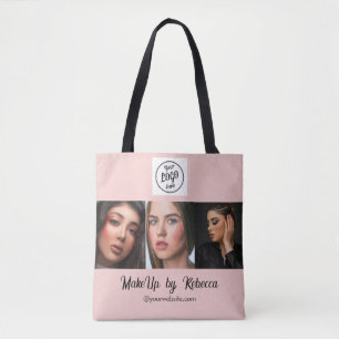 Blush Pink Script Logo Photo Makeup Studio Tote Bag
