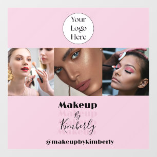 Blush Pink Script Logo Photo Makeup Studio Window Cling