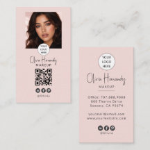 Blush Pink Script Logo QR Code Photo Makeup