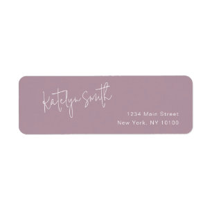 Blush Pink Script Name Return Address Label