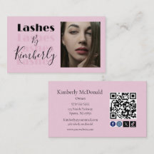 Blush Pink Script Social Icon QR Code Photo Lashes