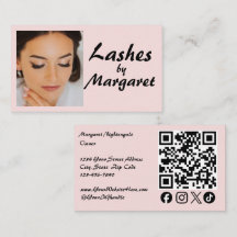 Blush Pink Script Social Icon QR Code Photo Lashes