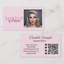 Blush Pink Script Social Icon QR Code Photo Makeup