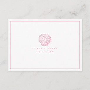 Blush Pink Seashell QR Code RSVP Card