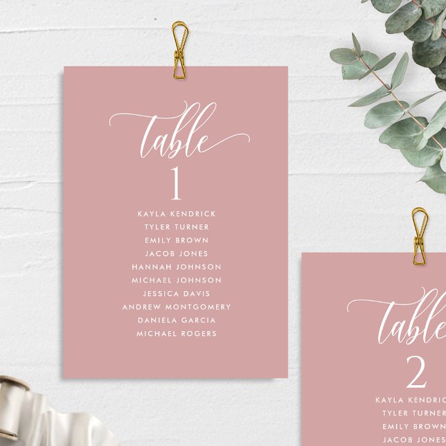Blush Pink, Seating Plan Cards with Guest Names (Creator Uploaded)