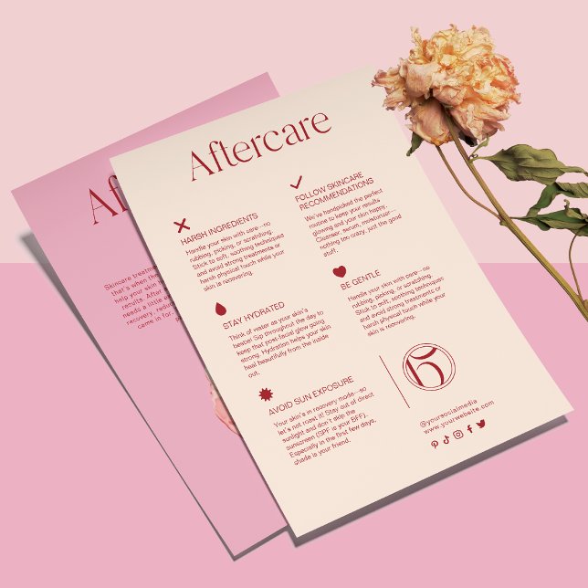 Blush Pink Service Aftercare Skincare Flyer (Creator Uploaded)