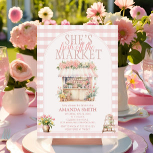 Blush Pink She's Fresh Off the Market Floral  Invitation