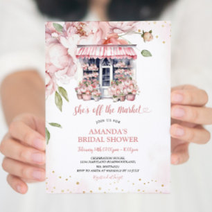 Blush Pink She's Off The Market Bridal Shower Invitation