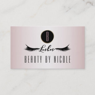 Blush Pink Shimmer Eyelashes Customer Loyalty Card