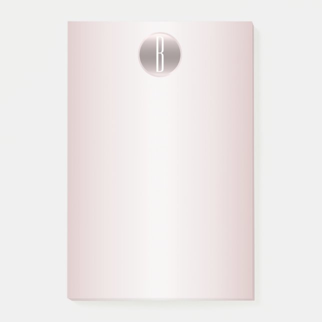 Blush Pink Shine & Shimmer Glam Rustic Monogram Post-it Notes (Front)