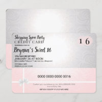 Blush Pink Shopping Spree Credit Sweet 16 Party
