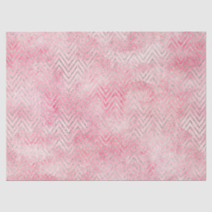 Blush Pink Silver Glitz Chevron Watercolor Tissue Paper