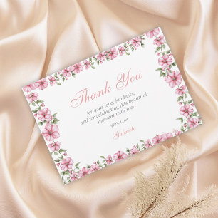 Blush Pink Silver Mis Quince Glitter Quinceañera Thank You Card