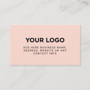 Blush Pink   Simple Company Logo Business Card