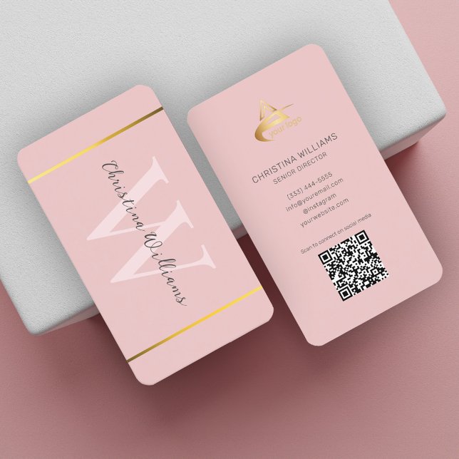 Blush Pink Simple Minimal Modern Elegant Business Card (Blush Pink Simple Minimal Modern Elegant Business Card)