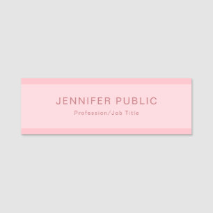 Blush Pink Simple Modern Elegant Creative Template Name Tag