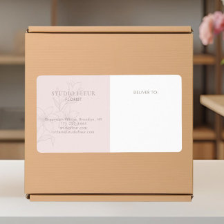 Blush Pink | Simple Modern Florist Shipping Labels
