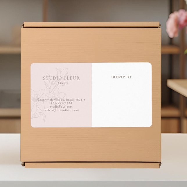 Blush Pink | Simple Modern Florist Shipping Labels (Creator Uploaded)