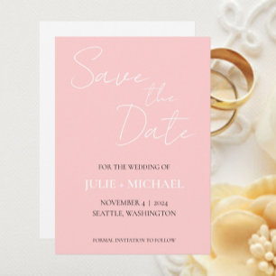 Blush Pink Simple Style Wedding Save The Date