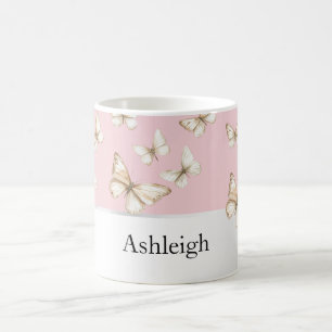 Blush Pink Skies & Butterflies Coffee Mug