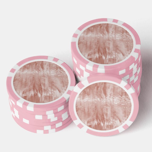 Blush Pink Snake Print Poker Chips (Stack)