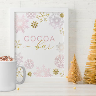 Blush Pink Snowflake Cocoa Bar Sign