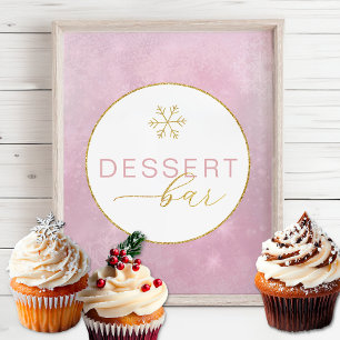 Blush Pink Snowflake Dessert Bar Sign